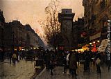 Eugene Galien-Laloue Animation Pres de la Porte Saint Den painting